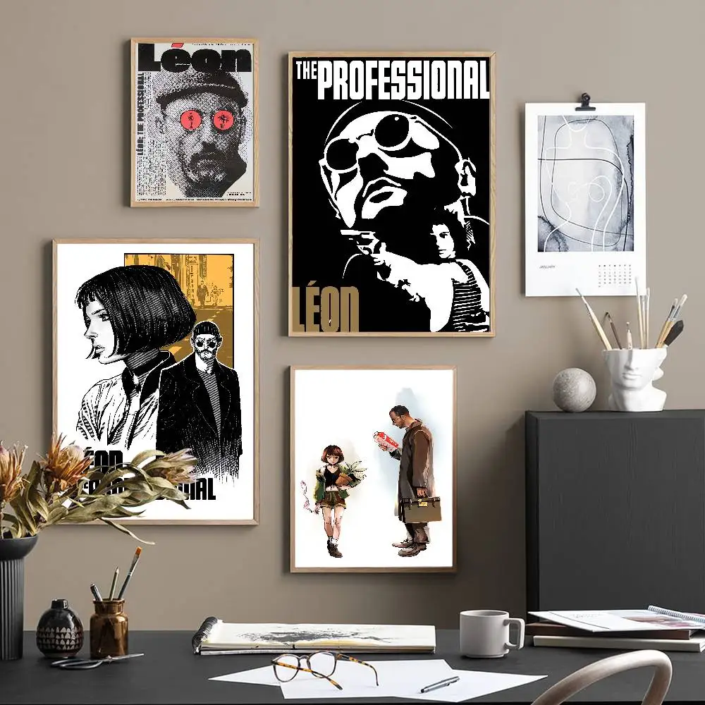 Movie Leon The Professional Movie Sticky Posters Fancy Wall Sticker For Living Room Bar Decoration Vintage Decorative Painting