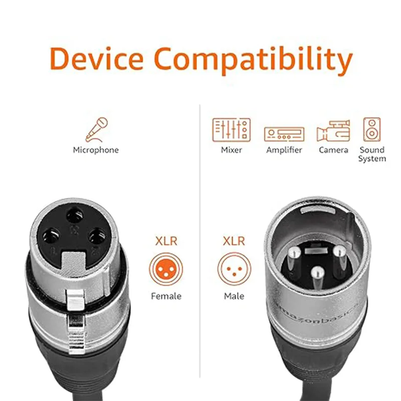 10Pcs/Lots 3 Pin Signal XLR Cable Female to Male Cable Wire Plug Cable 3Pin Balanced Audio Cable For Microphone Mixer Amplifier