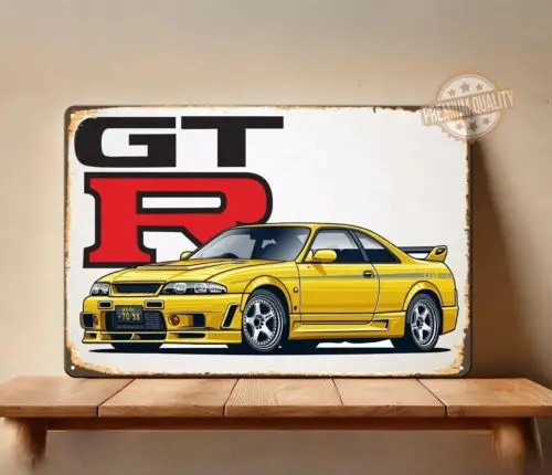 Gtr Skyline Car Metal Poster - Tin Sign Size: 20x30cm (8x12inch)-aluminum