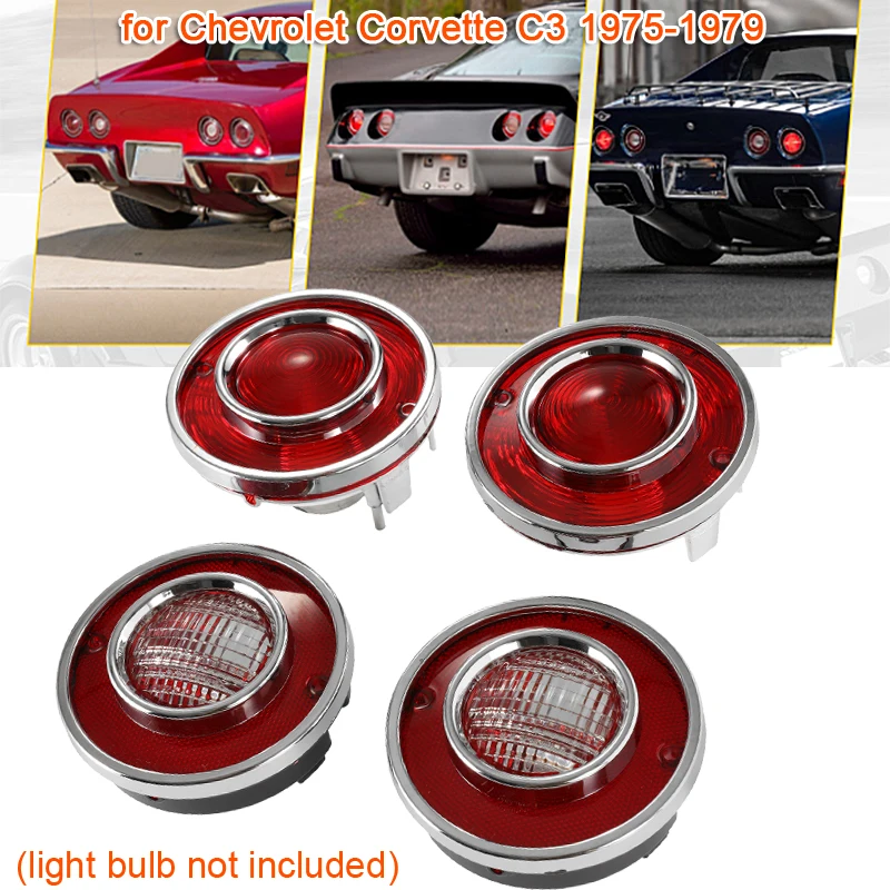 4pcs/set Car LED Tail Light Taillight Rear Brake Light Cover Shell for Corvette C3 1975-1979