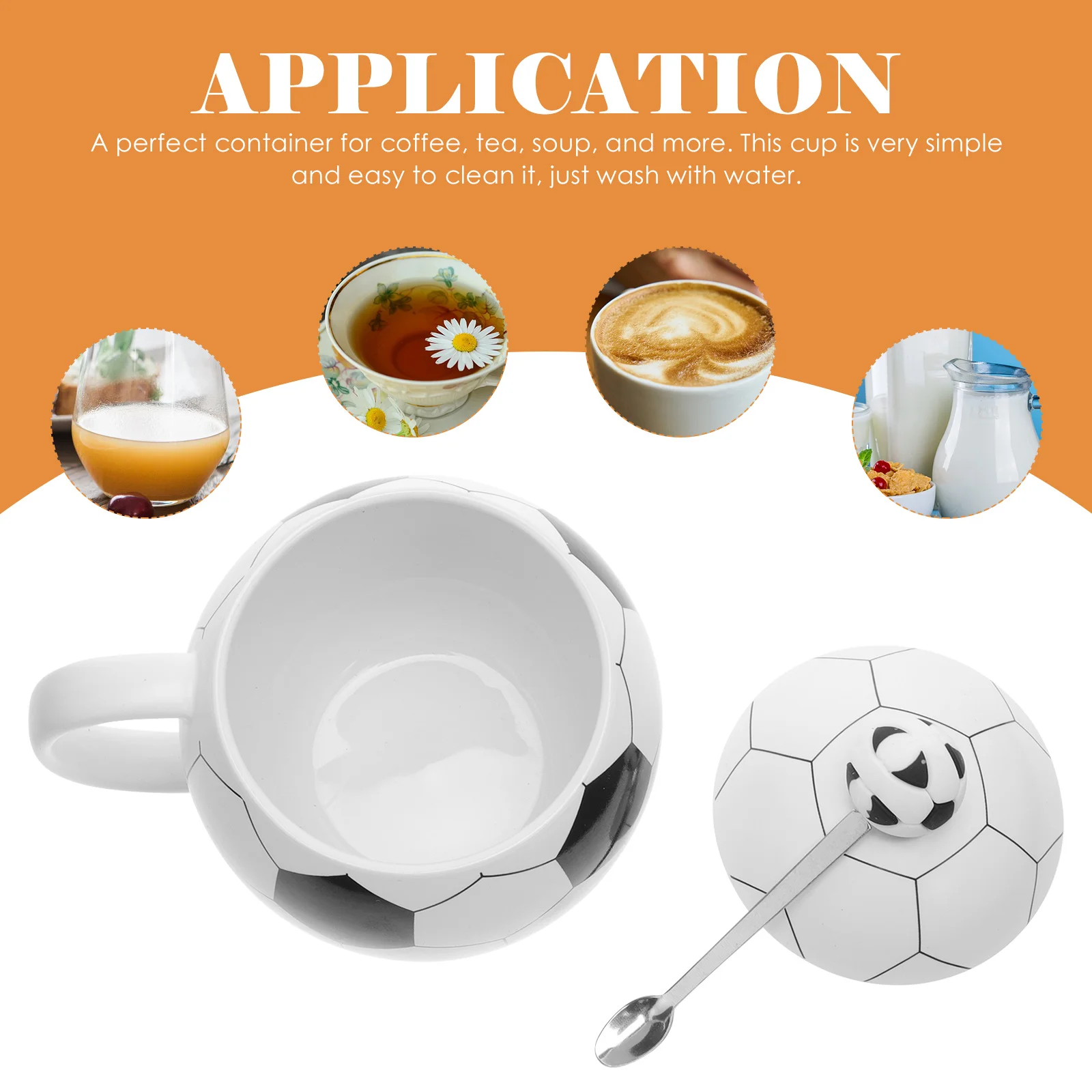 

1Set Soccer Water Mug Ceramic Cup Porcelain Coffee Tea Mug Lightweight for Home Office Milk Hot Chocolate Beverage Drinking Cup