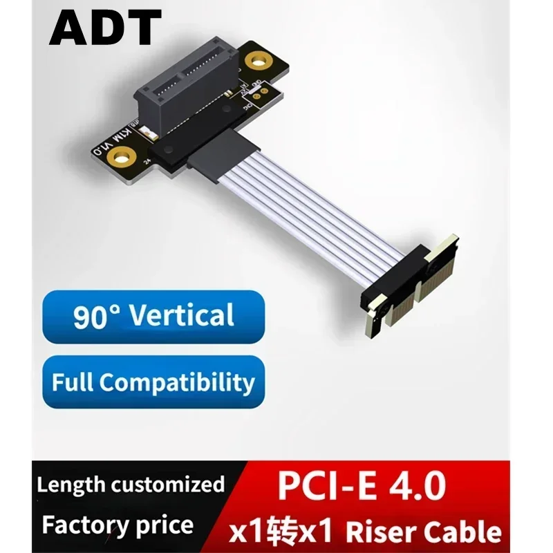 Imagem -02 - Cabo de Extensão Duplo Pcie 4.0x1 para x1 Ângulo Reto de 90 Graus M11 K11 16gbps Alta Velocidade Pci Express 1x Extensor de Fita de Cartão Riser