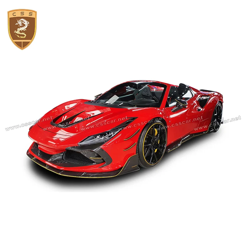 MSY Style Forged Dry Carbon Body kits For Ferrari F8 2019-2020 Front Hood Trims Diffuse Splitter Side Skirt Rear Lip Air Vent