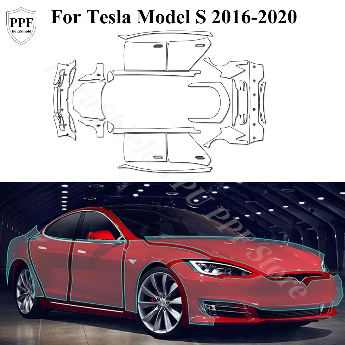 

Pre-cut Clear PPF For Tesla Model S 2016-2020 Car Body TPU Paint Protection Film Self-adhesive Anti-Scratch Invisible Repairable