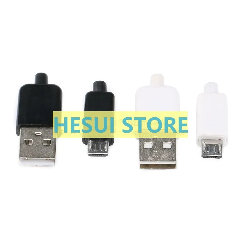 MICRO USB2.0 Male 5P welded plug diy data cable fitting interface with plastic housing