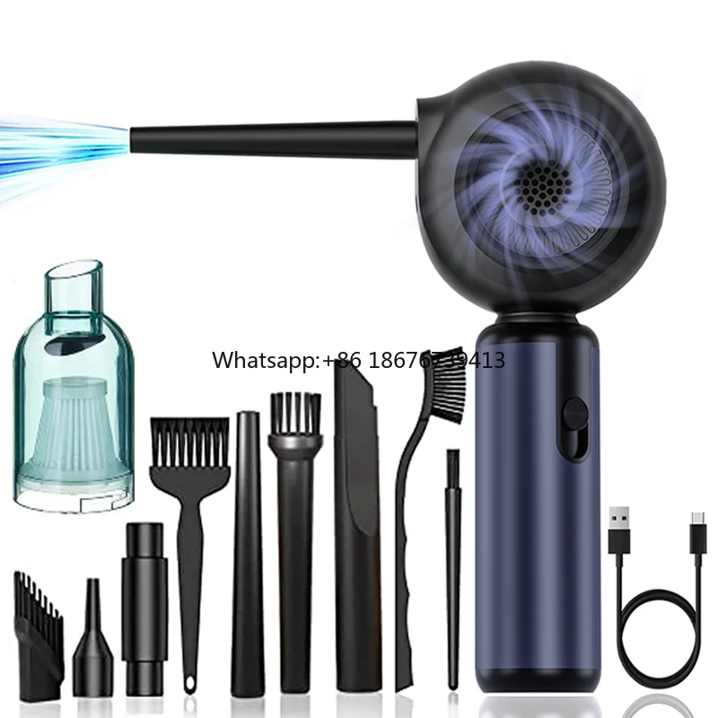 

Portable Handheld Cordless 4-in-1 Vacuum Cleaner Air Duster Brushless Motor Stepless Speed Regulation 6000mAh Battery Car Use