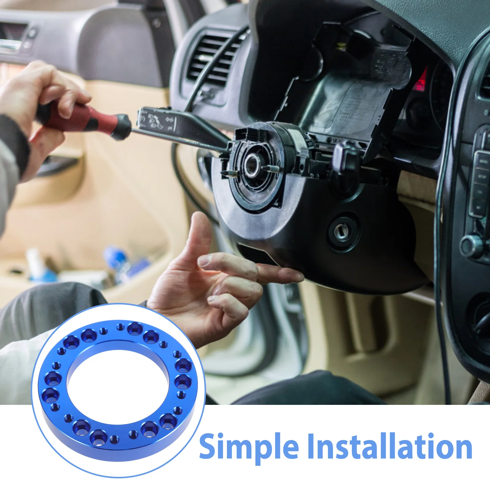 高められたステアリングホイールスペーサー 耐久性のある素材 自動車アクセサリー DIY サプライ 簡単なセットアップ 車両改造パーツ