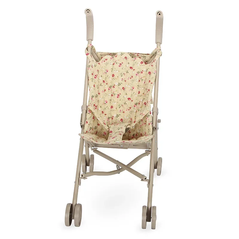 Little Floral Doll Stroller Lightweight for Children Trolley Dolls Play House Toy Trolley