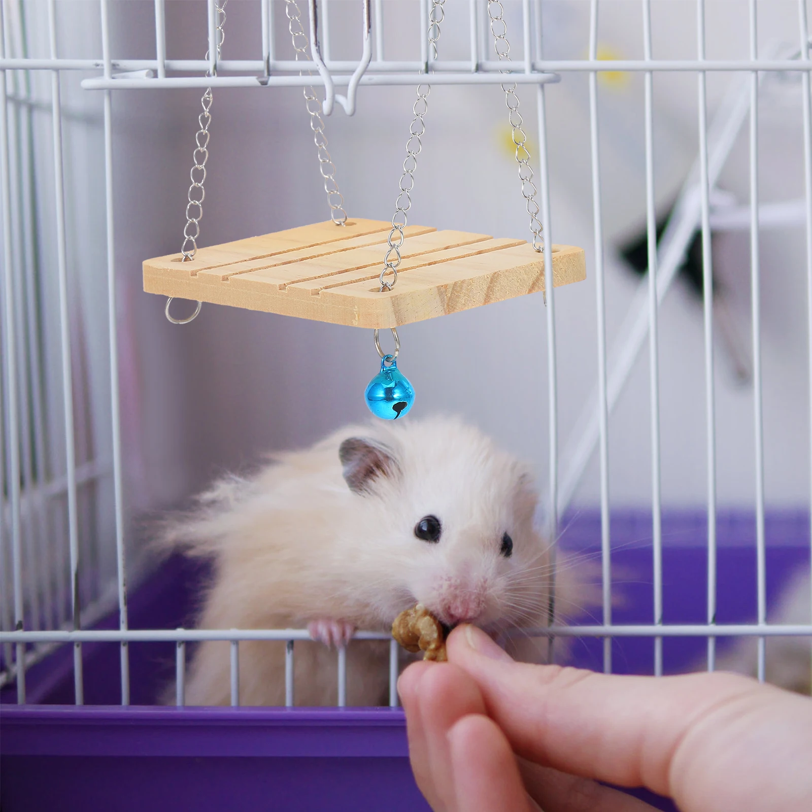

Wooden Platform Swing Hamster Toy Durable Safe Pet Cage Decoration Enrichment Accessory Small Animal Gadgets Toys Rats