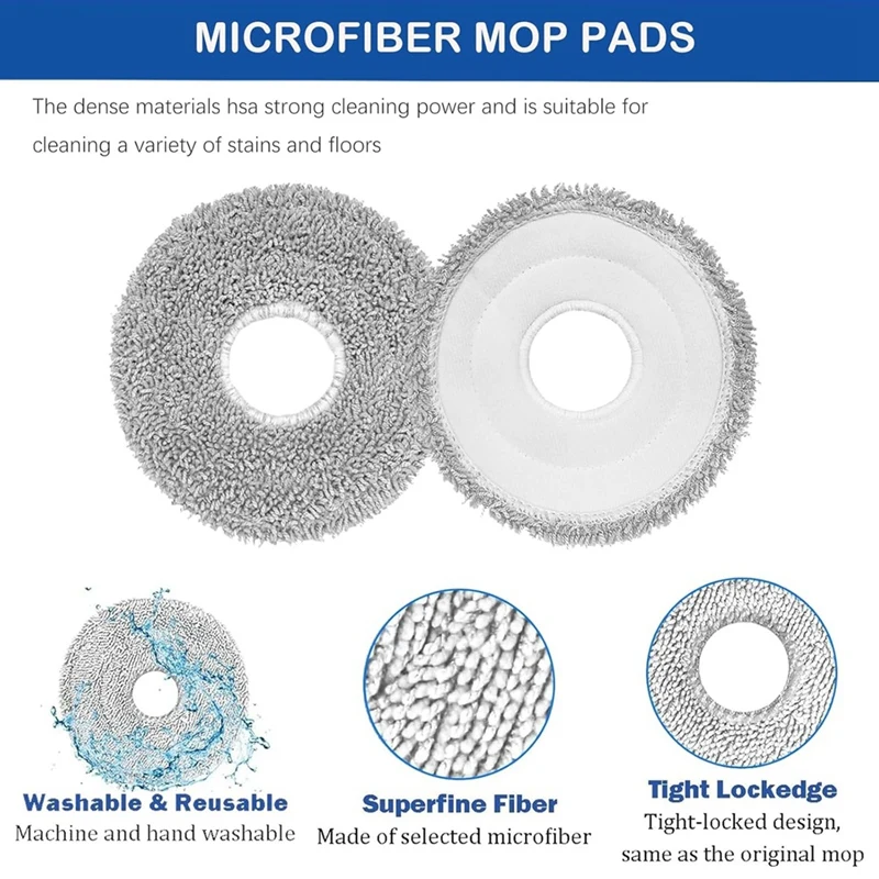 H-W 50PCS For Dreame Mova E30 Ultra/Trouver E30 Ultra Vacuum Replacement Parts Main Side Brush Filter Mop Cloth Dust Bag
