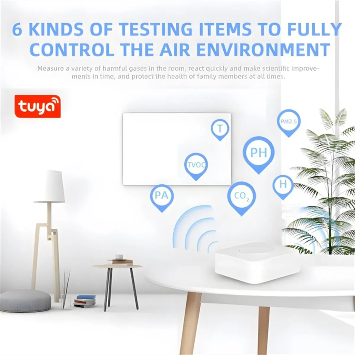 Tuya WiFi Smart Air Box Detector Air Quality Monitor Air Housekeeper Detects PM2.5, Formaldehyde, VOCs, CO2