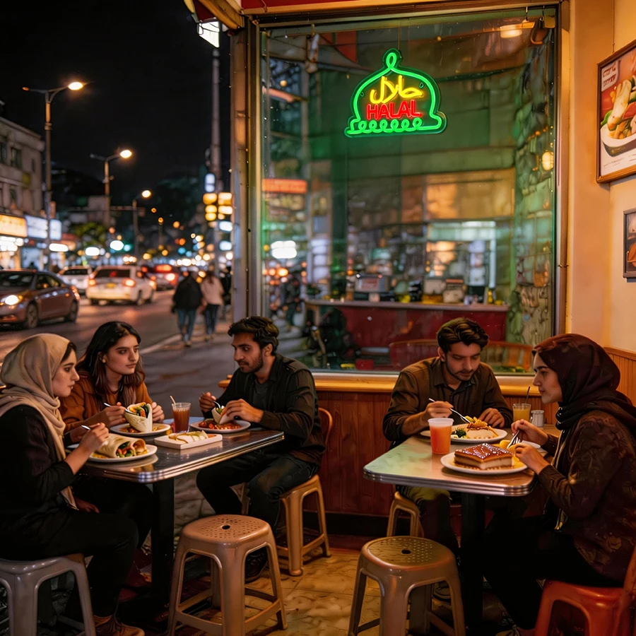 Halal Neon Signs Halal Food Ar - đánh giá và giá Photography Lighting For Food