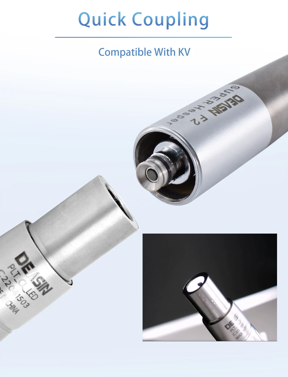 DEASIN Dental-Hochgeschwindigkeitshandstück aus Titanlegierung, Glasfaser, Drehmomentkopf, Luftturbine, Keramiklager für NSK 6-Loch-Kupplung – Detail 5