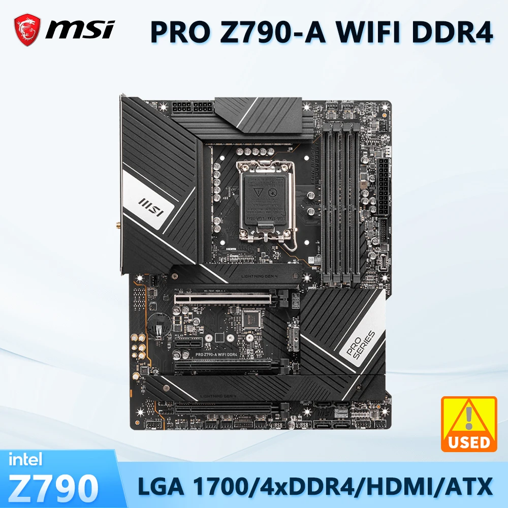 

Материнская плата MSI PRO Z790-A WIFI DDR4 INTEL Z790 LGA 1700 поддержка 14900F 14700K 13900 13500 12600K 12100 ЦП DDR4 128 ГБ ATX