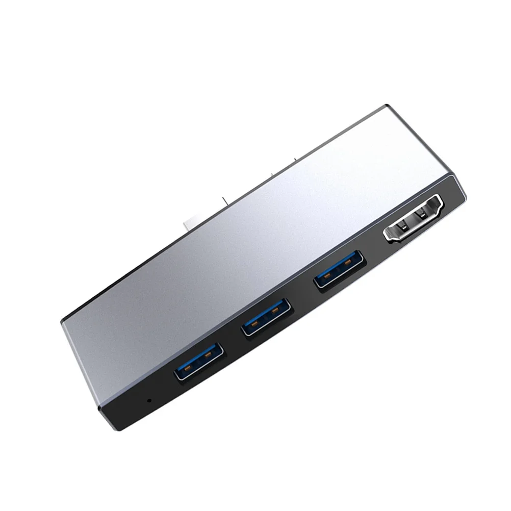 

6-In-1 Usb Hub Adapter For Laptop Multiport Dock With Dual Card Reader 4K Output Portable Usb Splitter For Surface 5