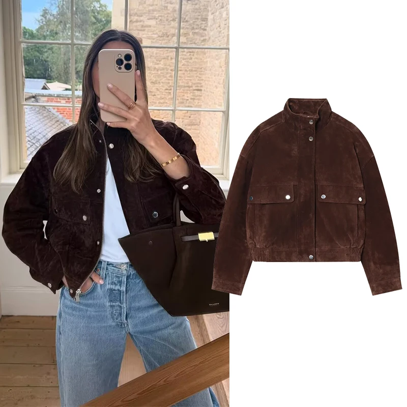 

Женские куртки, пальто, осенне-зимняя модная карманная отделка, воротник-стойка, пальто с длинными рукавами, женская верхняя одежда, шикарные топы