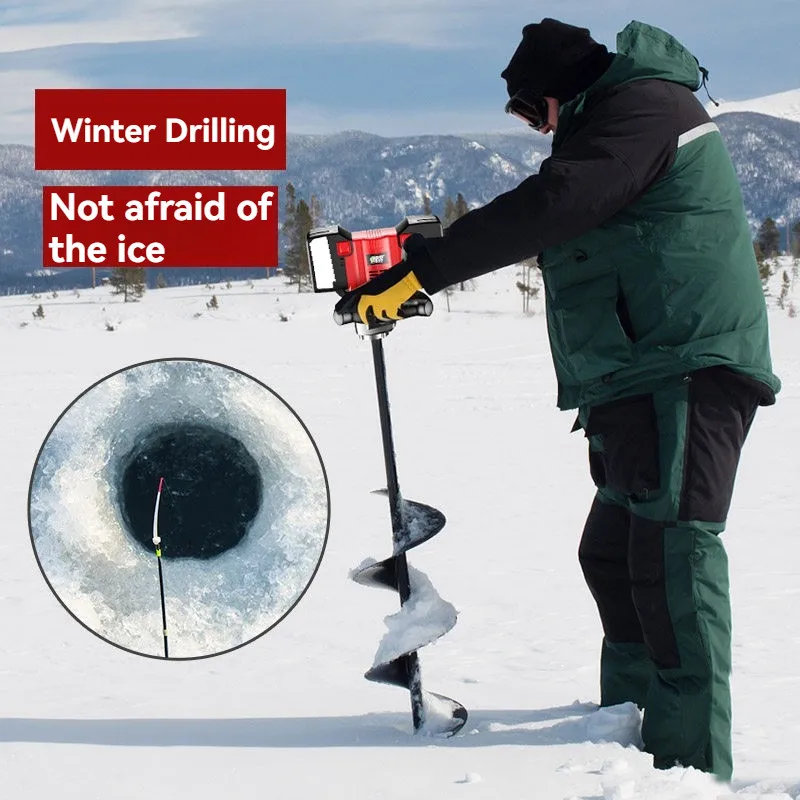 Electric Ice Fishing Drill Outdoor Activities Oceans Fishing Ice Drill Auger Fishing Drill Sharpener Tool 42V 2500W