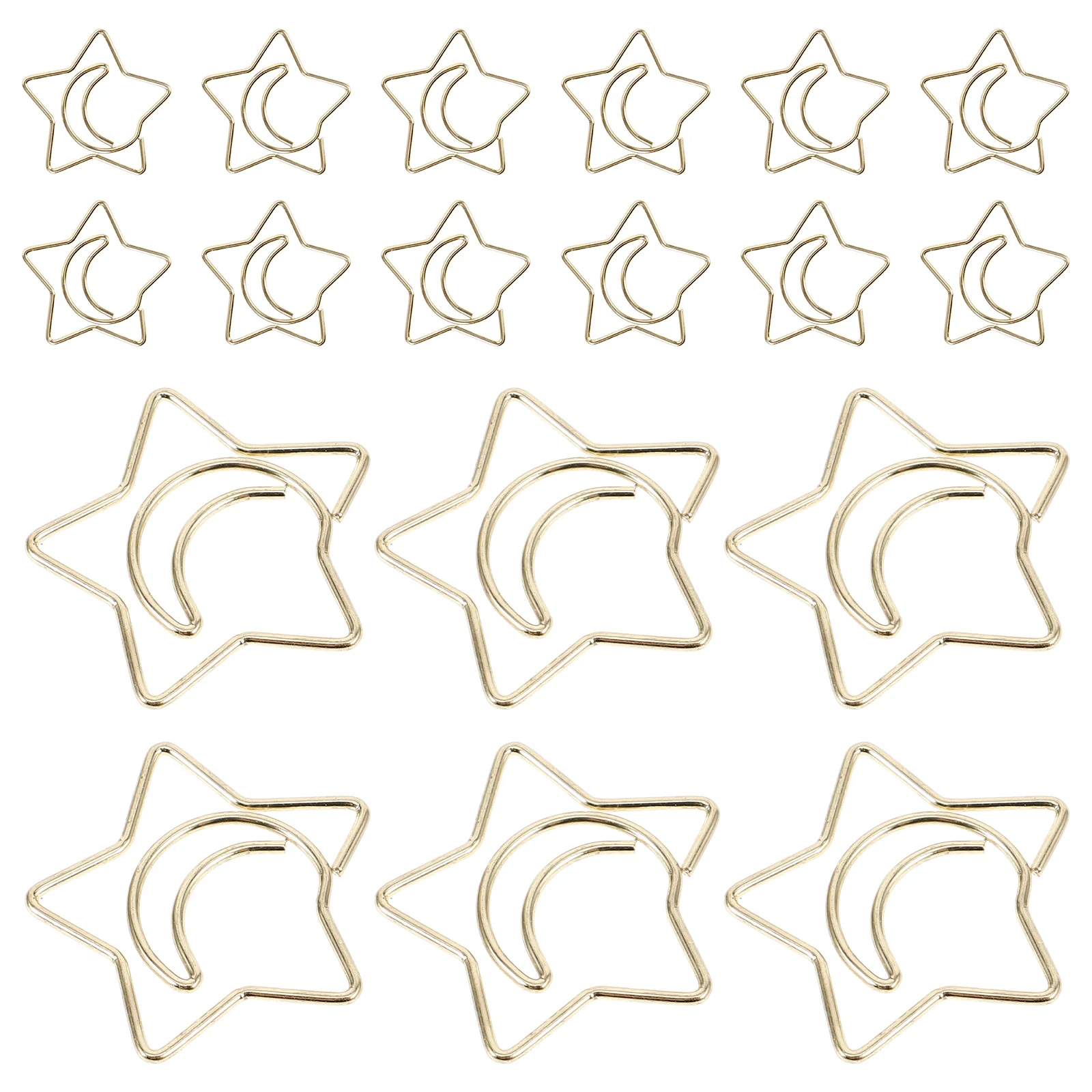 60 Pcs Star Moon Paperclip Notes Mini Paper Clips Exquisite Iron Office Supplies File Clips Document Paper Clips Cute Paperclips
