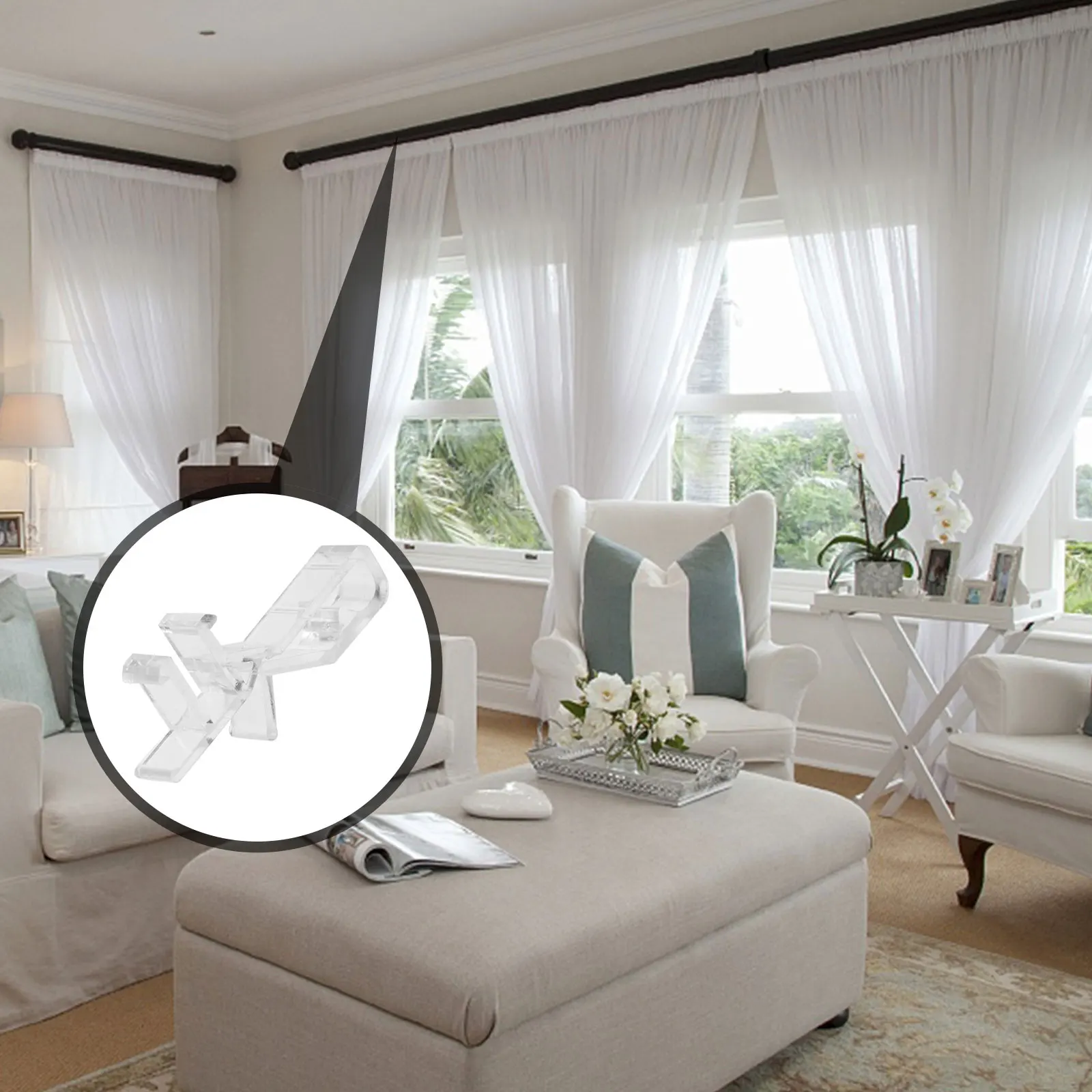 

20Pcs Clear Plastic Valance Clips Sturdy Invisible Curtain Fixing Clamp for Window Blind Installation Valance Clips