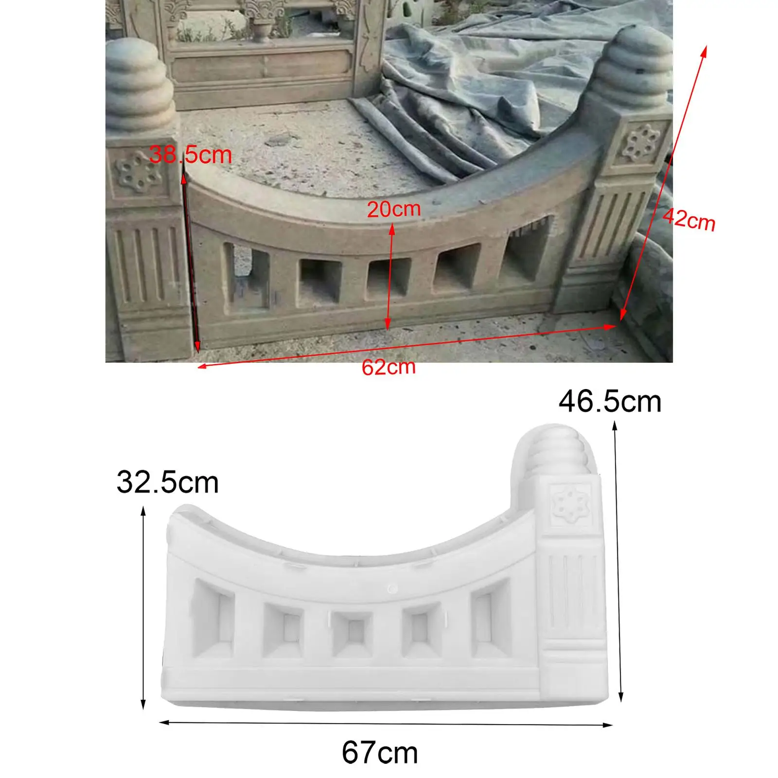 سياج الحديقة، جص خرساني، قابل لإعادة الاستخدام، صب، سرير الزهور، ديكور سهل الاستخدام #3