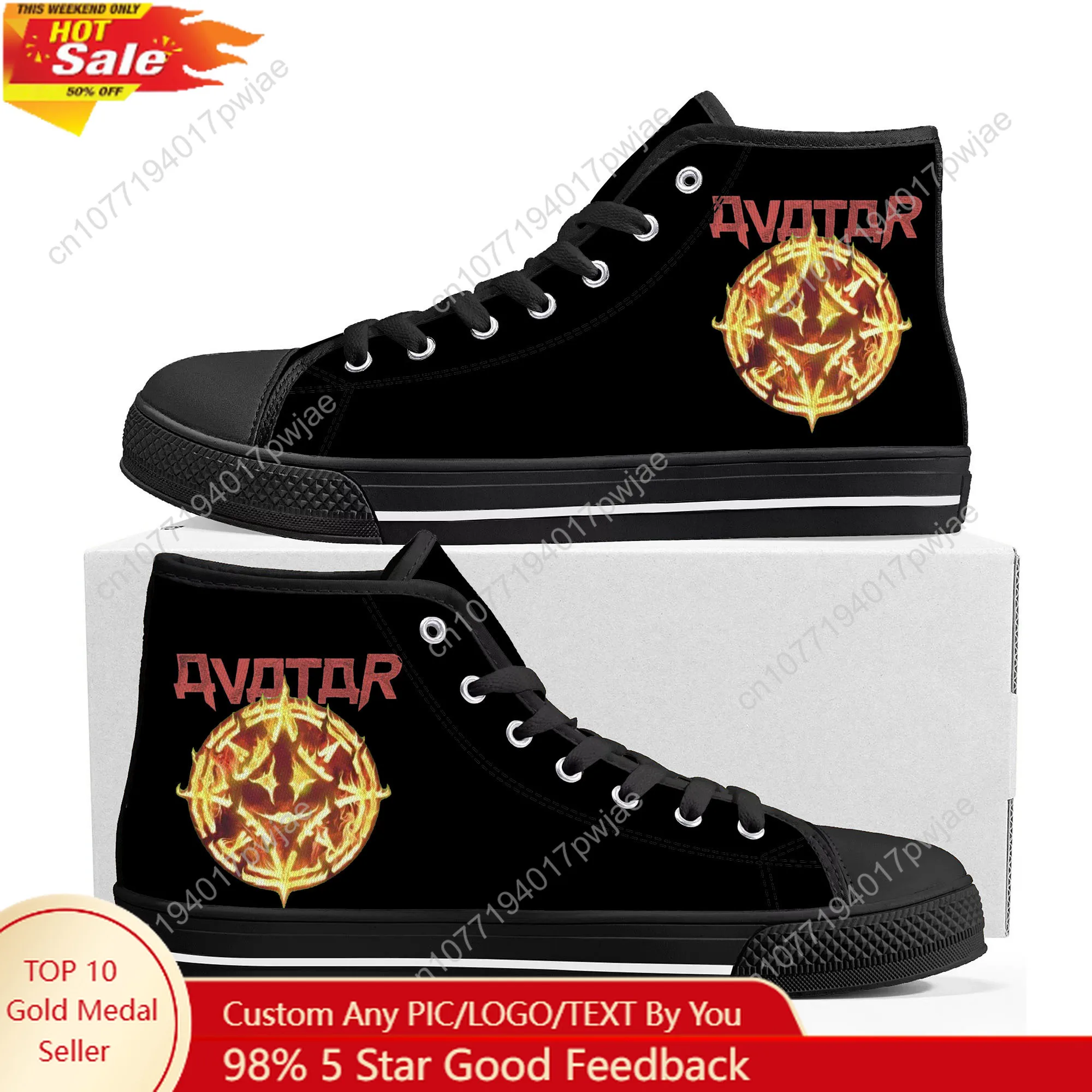 

Avatar Rock Band High Top High Quality Sneakers Mens Womens Lightweight Canvas Sneaker Ghana Hiking Casual Custom Shoes