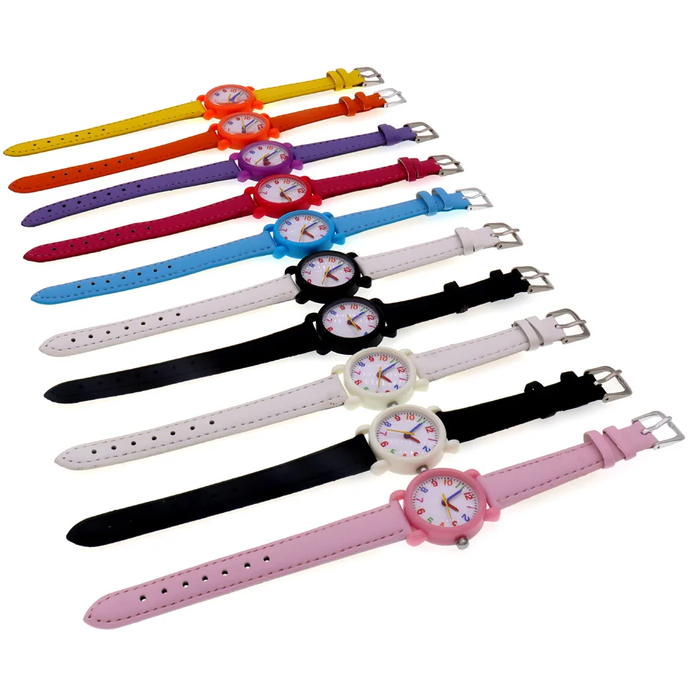 Fashion Girls Boys quadrante colorato orologi per bambini custodia in plastica orologio da 28mm orologio da polso per bambini orologi per bambini regali per feste