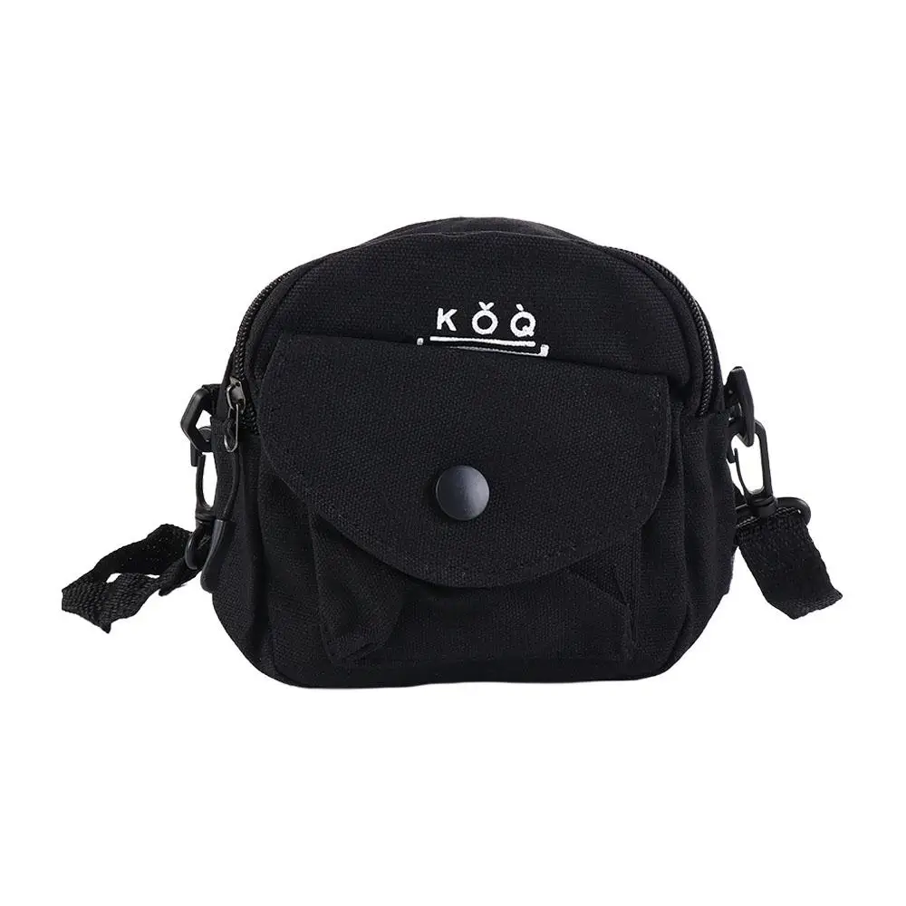 

Adjustable Strap Canvas Shoulder Bag Zipper Handbag Casual Crossbody Bag Mobile Phone Bag Solid Color Small Messenger Bag