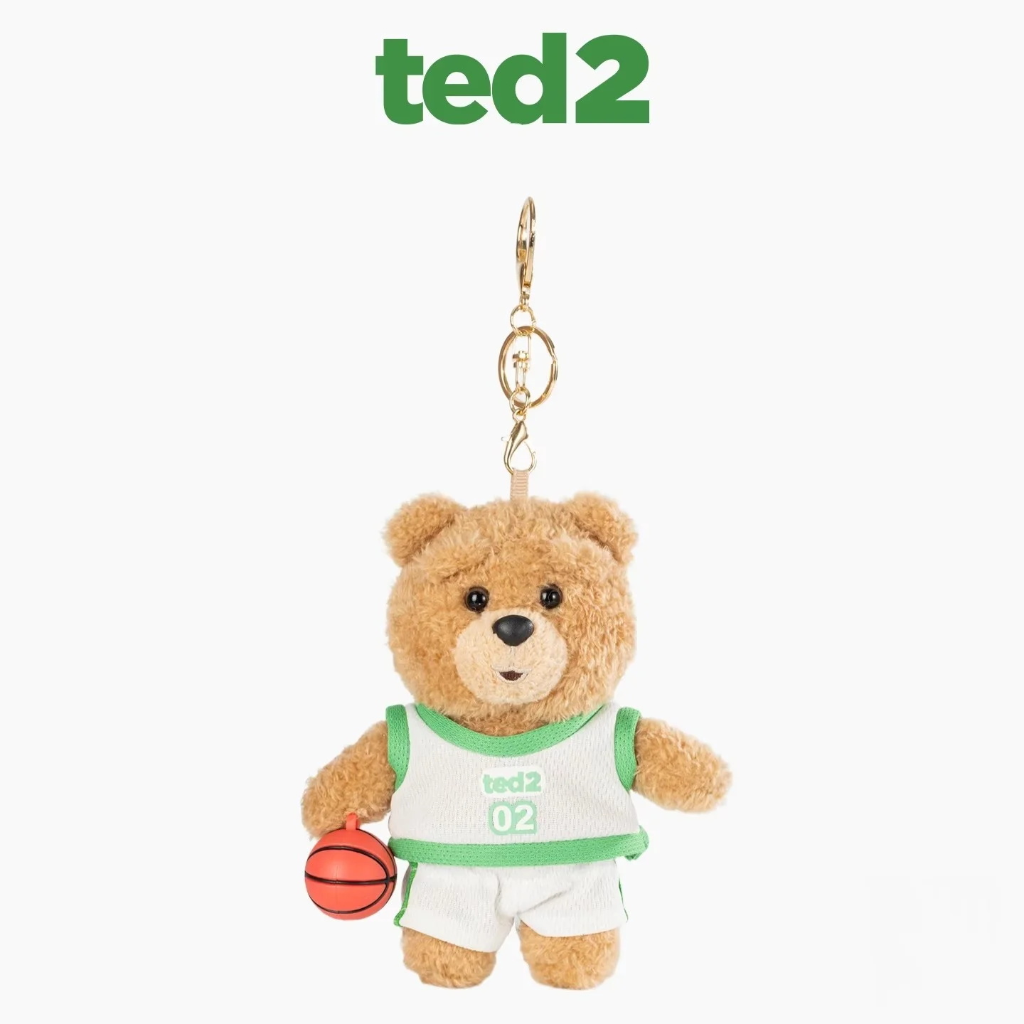 14cm TED2 Basketball-Bär Plüsch-Schlüsselanhänger Cartoon Stofftier-Anhänger Rucksack-Charm Taschen-Ornament Geburtstagsgeschenk für Fans und Kinder