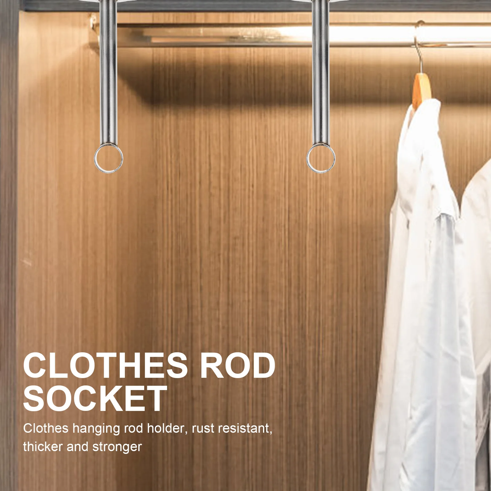

Clothes Rail Hanger Stainless Steel Wall Mount Shower Cabinet Support Closet Rod Holder Portable Universal Strong Load Bearings