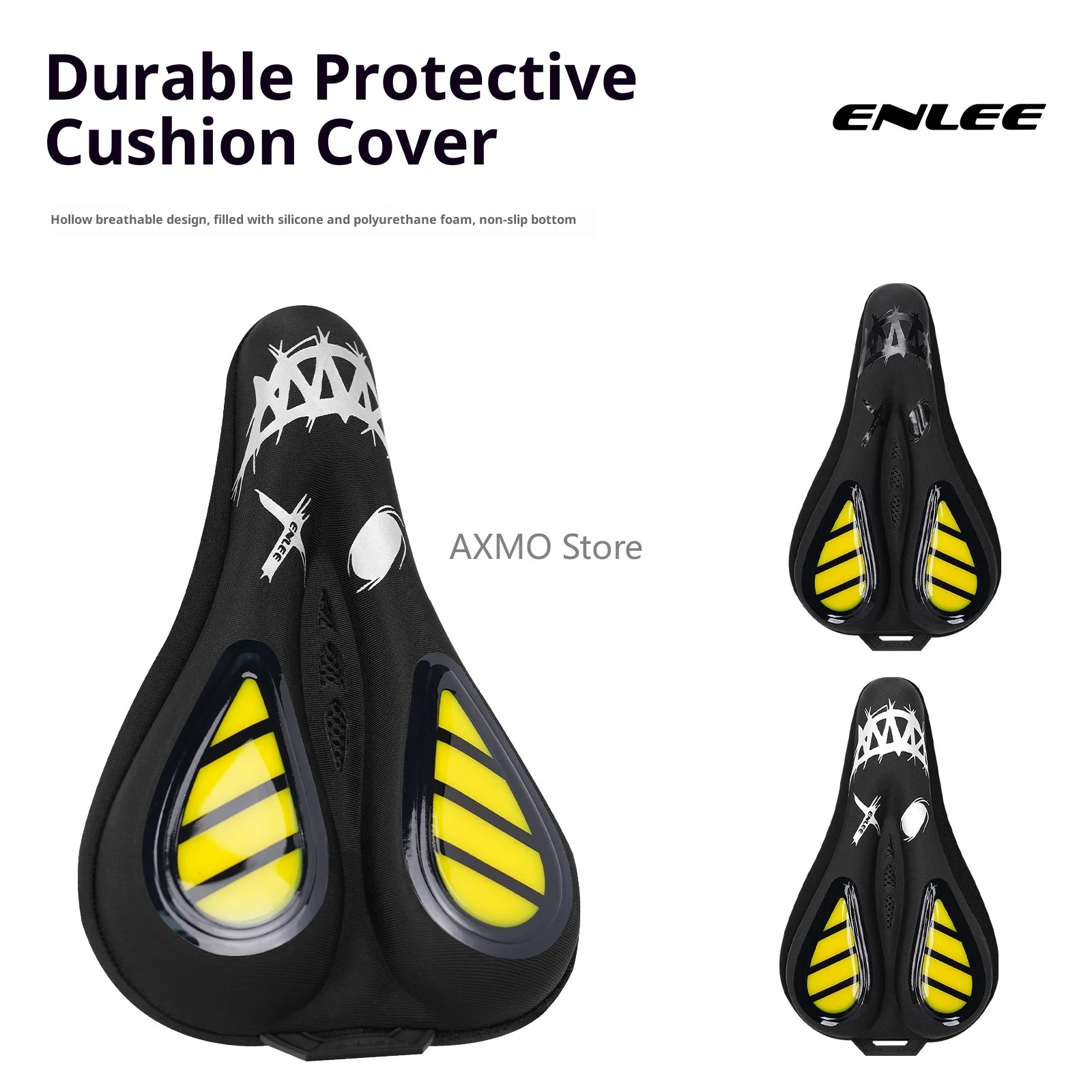

Bicycle Seat Cover Silicone Waterproof Cushion Saddle Cover Memory Foam Shock-absorbing Rebound Bike Accessories