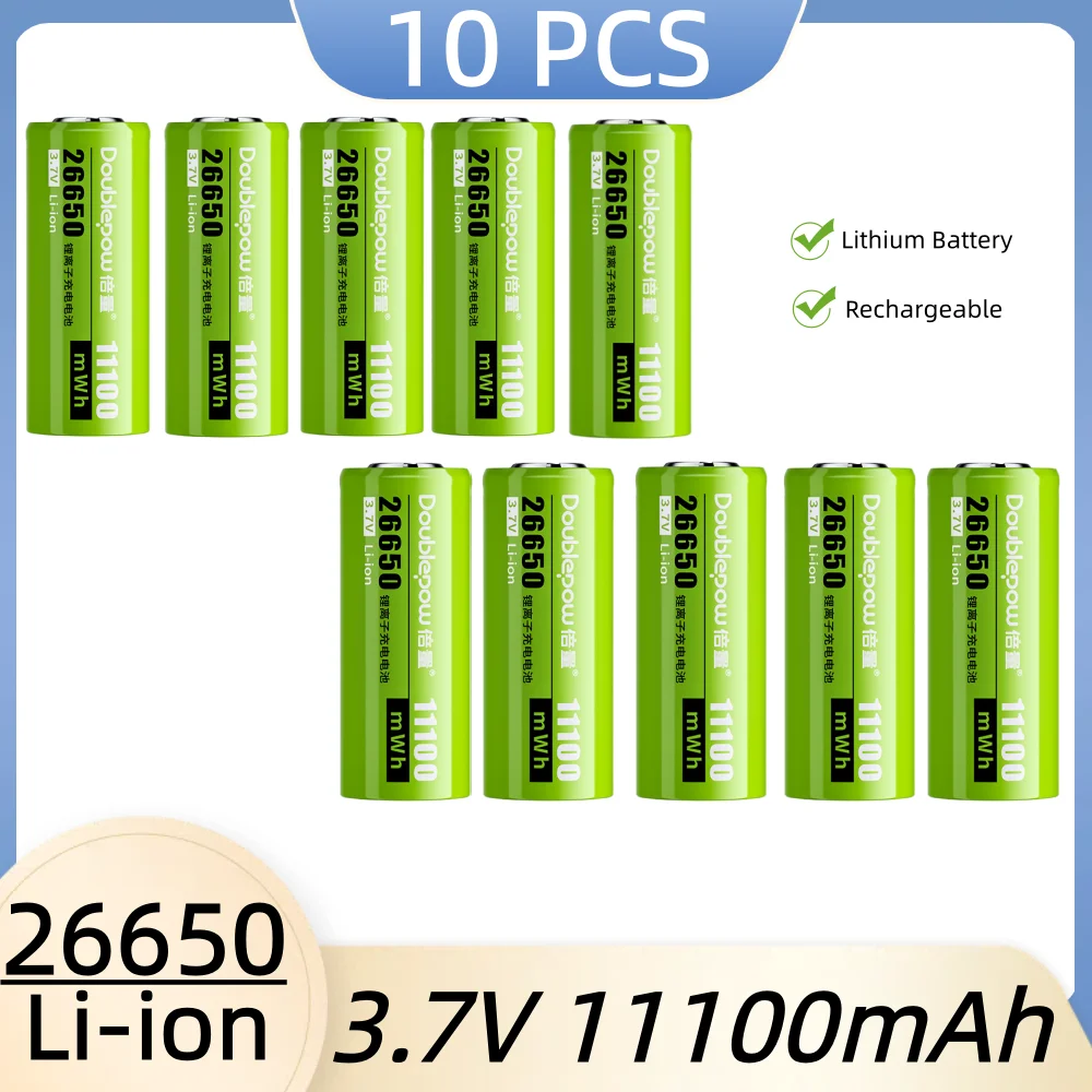 26650 3.7V 11100mWh Li-ion Battery Lithium Rechargeable Batteries for Strong Light Flashlight Solar Street Light Power Tool