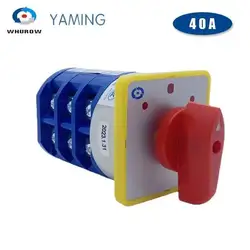 LW5D LW5-40/3 Changeover Rotary Cam Switch 690V 40A Three Levels 3 Position Silver Contact Control Motor Reverse Selector