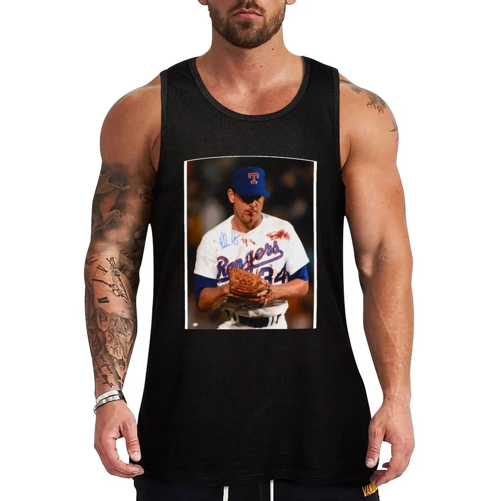 Nolan Ryan blood Tank Top Gym Training Tank Top Quick Dry Athletic Sleeveless