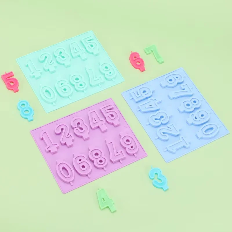 

3D Arabic Number Birthday Candle Silicone Mold DIY Making Fondant Cake Chocolate Candy Mould Crafts Party Decorating Tool Molds