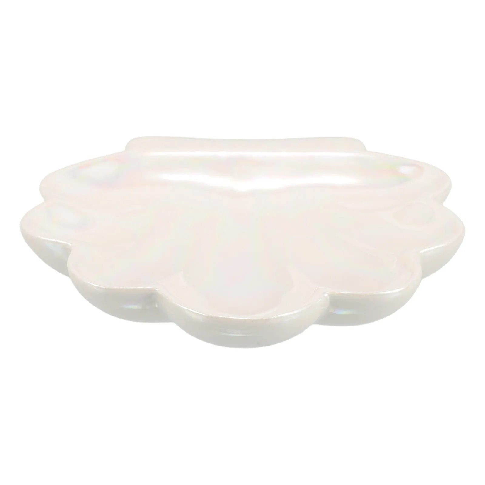 

Ceramic Jewelry Dish White Shell Shape Trinket Holder for Rings Necklaces Bracelets Decorative Bowl Coastal Room Decor Vintage
