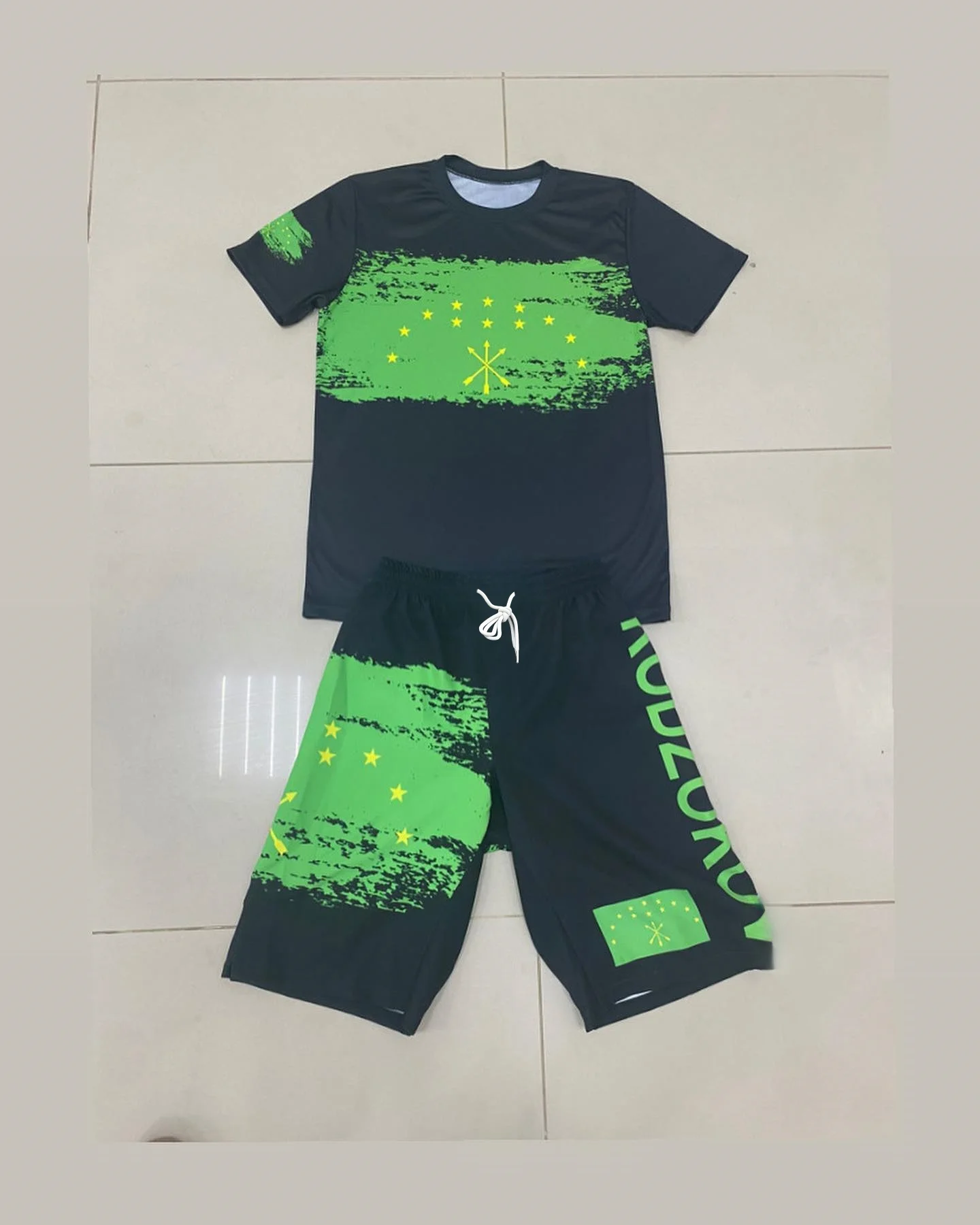 

2025 Men's Summer MMA Fighter Boxing Sports Wear Set Short Sleeved Print T-shirt And Shorts Fashionable Comfortable Sports Suit