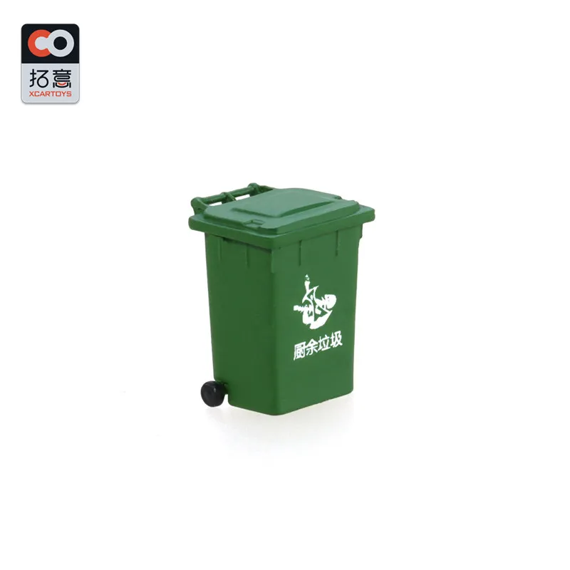 XCARTOYS Car Toys For Boys Miniature Photography Props 1/64 Sand Table Props Four-color Classification Trash Can Set Holiday Gif
