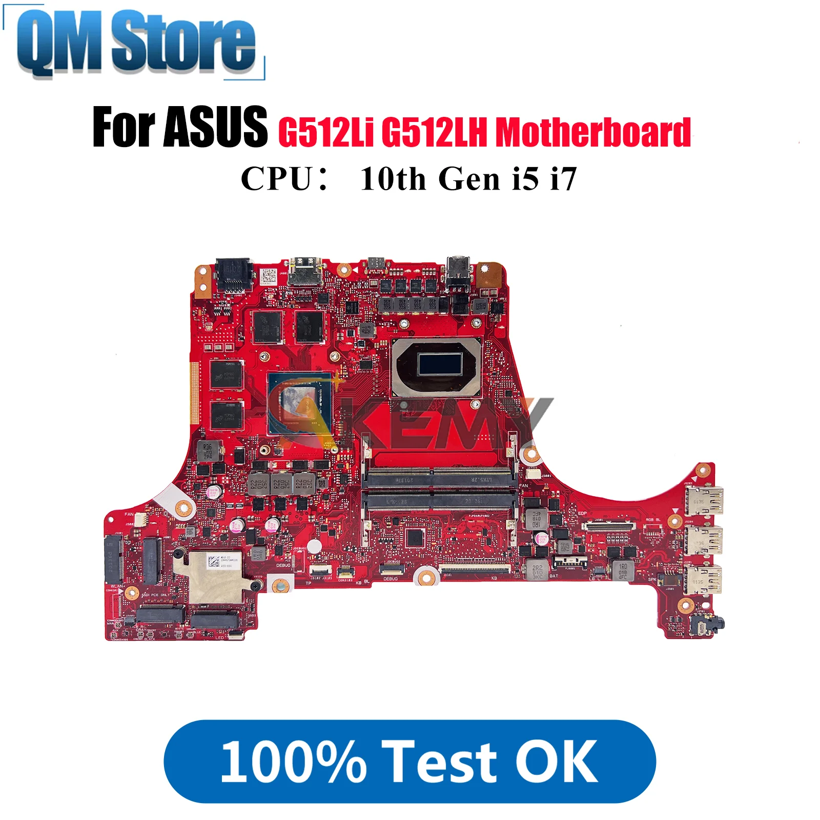 

G512LI Laptop Motherboard For ASUS ROG Strix G15 G512L G512LH G512Li Notebook Mainboard With 10th Gen i5 i7 100% tests OK stk