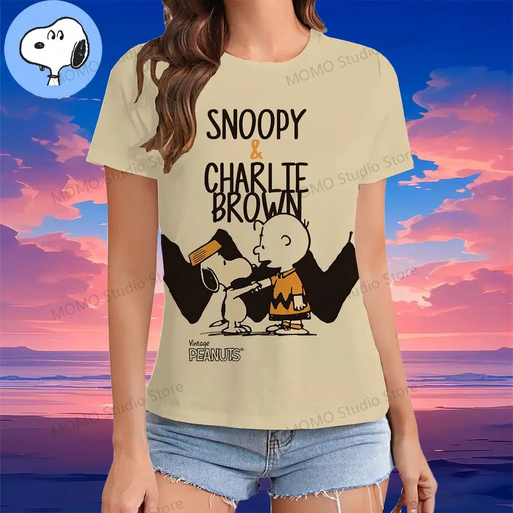 2024 Woman Clothing Snoopy Women's Clothes Casual Tops XS-3XL Y2k O-Neck Tshirt Anime Short Sleeve Kawaii 3D Print Summer Tees