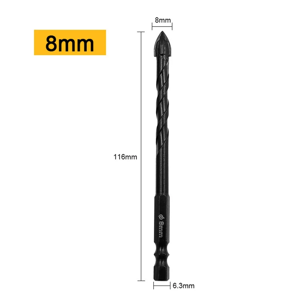 4Pcs Multi-function Triangle Drill Bit Carbide 6/8/10/12mm Hex Tile Drill Bit  Accessories For Glass Vitrified Tiles Wood