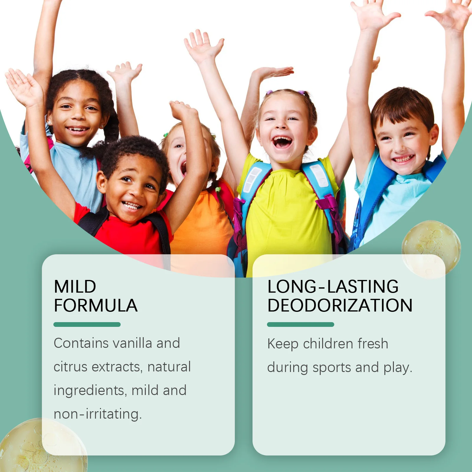 Wiieey, desodorante Natural fresco de 50ml para niños y adolescentes, desodorante sin parabenos de aluminio, regalos suaves y no irritantes