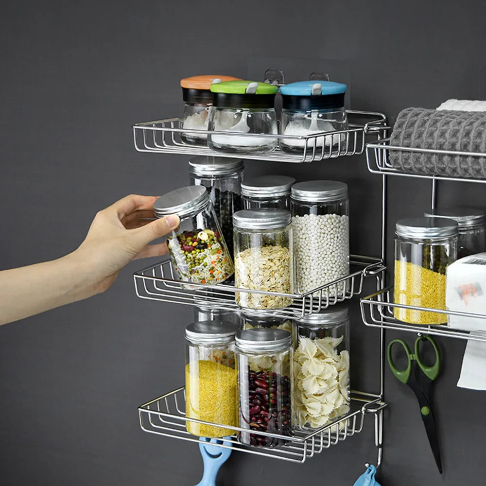 Scaffale portaoggetti da bagno in acciaio inossidabile scaffale portaoggetti pieghevole senza perforazione cucina bagno wc appeso a parete rack di stoccaggio