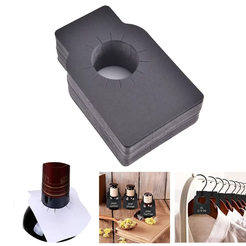 【CCA】50pcs Wine Bottle Tags Reusable Durable Double Sided Wine Marking Tags Wine Cellar Labels for Dining Room Winery Bar Home
