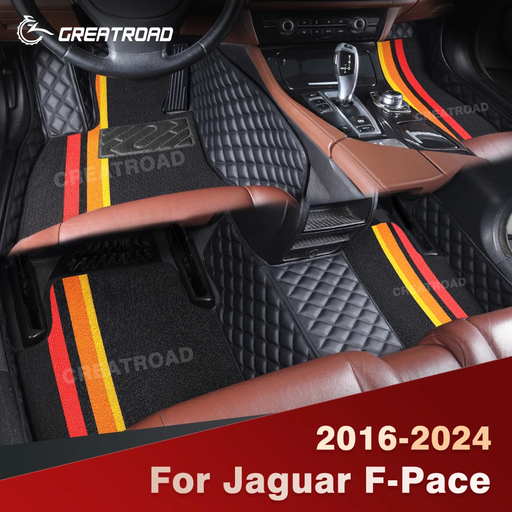 

For Jaguar F-Pace 2016-2024 Double Layer Car Floor Mats Custom Auto Carpet Cover Interior Accessories
