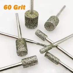 3mm-8mm Diamond Burr Grinding Bits 60 Grit Diamond Burr Grinding Engraving Bit 3mm Shank For Drill Dremel Rotary Tool