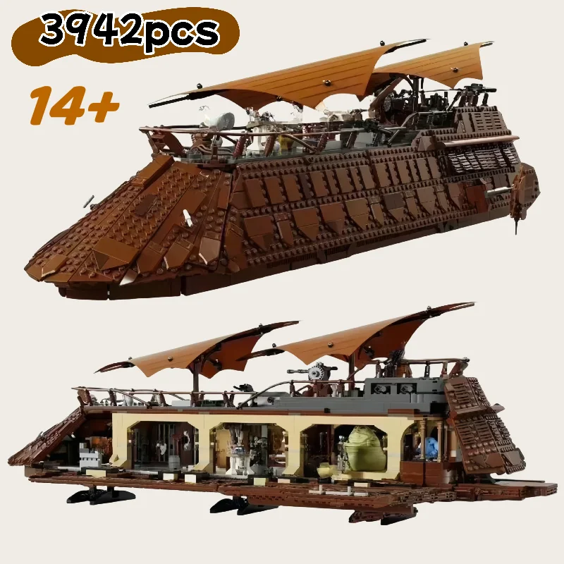 

«75397 UCS Jabba's Sail Barge MOC Строительные блоки для взрослых, Коллекционная сборная модель «сделай сам», подарок на Рождество/день рождения»