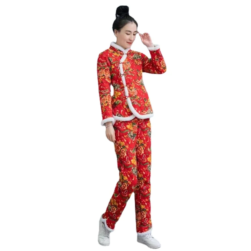 Jaket ketat wanita katun hangat, mantel ibu wanita gaya etnik, jaket ukuran besar, Slim Fit, pakaian katun hangat, motif XL-5XL, mode baru musim dingin 2024