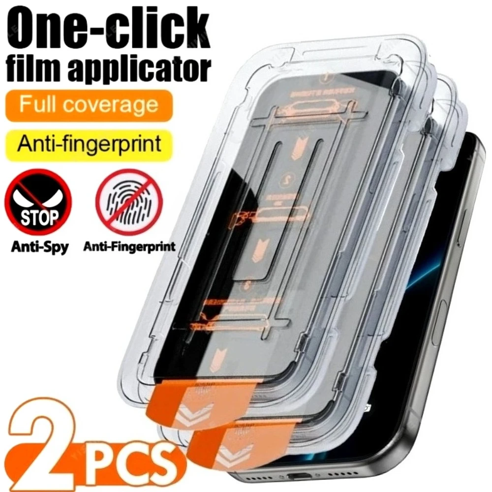 2er-Pack Anti-Spionage-Displayschutzfolie für iPhone 17 16 15 Pro Max Air 15 16 Plus 14 13 12 11 Pro XR XS Max mit Ein-Klick-Installation