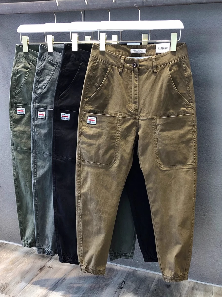 

plus Size Vintage Outdoor Mountain Series Conical Work Pants Men Casual Trousers Cuffed Slim Fit Versatile Haome Harlan Lo...