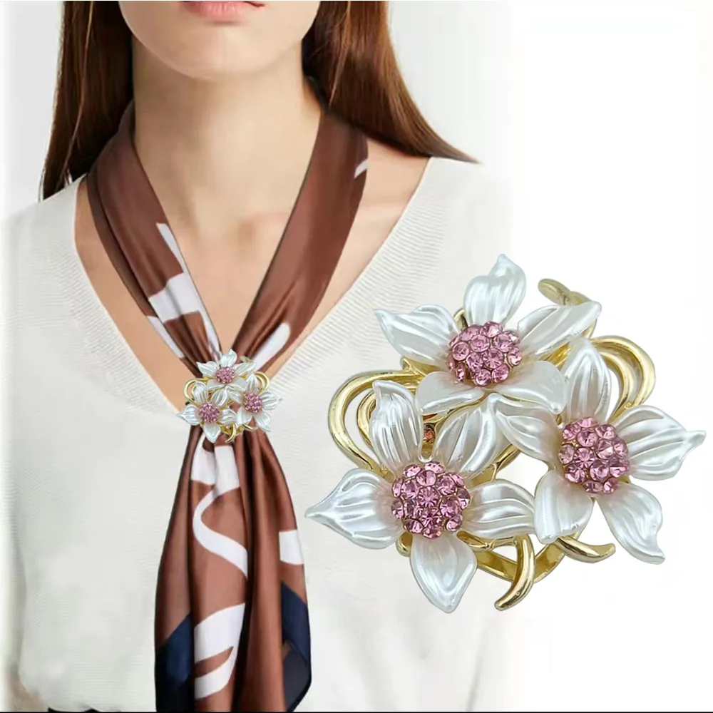 Multi-Purpose, Brooch Pin 2 in 1 Elegant Scarf Pin Party Shawl, Scarf Ring Shawl Button Corsage Wholesale